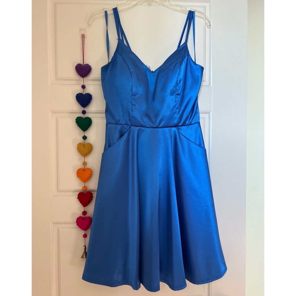 City Studio • Blue spaghetti strap dress • Size 3 • Used once!